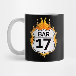 Burning up the Road at Bar 17 Mug